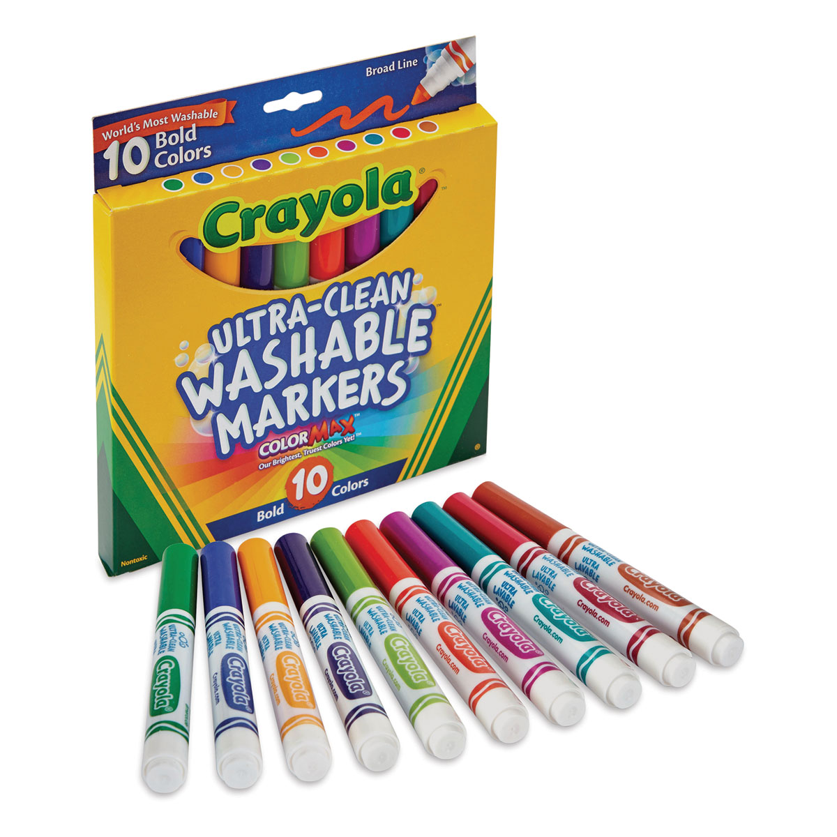 Crayola Ultra-Clean Broad Line Bold Markers - 10 count