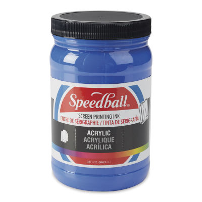 Speedball Permanent Acrylic Screen Printing Ink - Ultra Blue, Quart