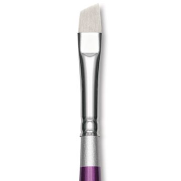 Open in modal - Silver Brush Silver Silk 88 Synthetic Brush - Short Handle, Angle, Size 1/4", close-up