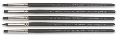 Royal Sovereign Clay Shaper Sets - Set of Short 5 Tips, with Shorter handles shown horizontally