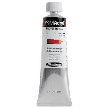 Open in modal - Schmincke Primacryl Professional Acrylic Paint - Brilliant Orange, 150 ml Tube