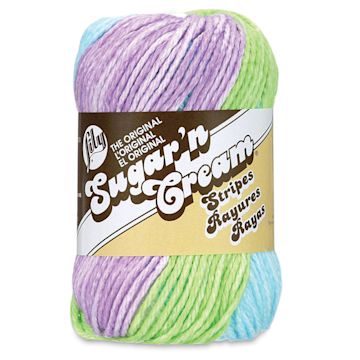 Open in modal - Lily Sugar N' Cream Yarn - 2 oz, 4-Ply, Violet Stripe