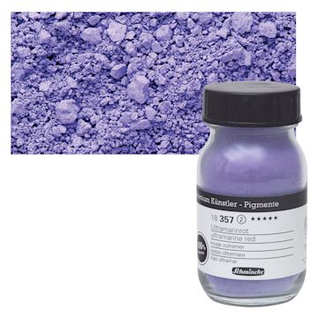 Open in modal - Schmincke Pigment - Ultramarine Red, 100 ml Jar and swatch
