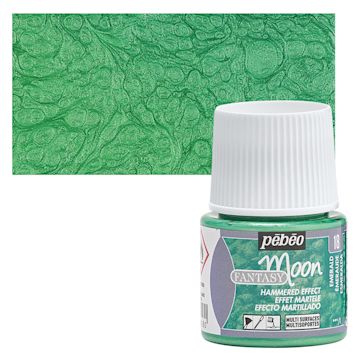 Open in modal - Pebeo Fantasy Moon Paint - Emerald, 45 ml bottle and swatch