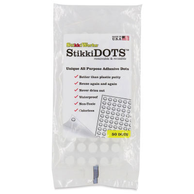 StikkiWorks StikkiDots Adhesive Wax Dots - Pkg of 50, front of packaging