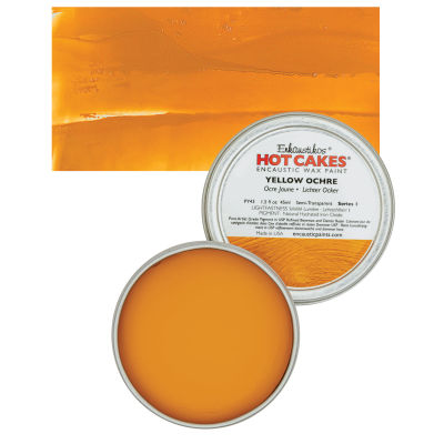 Enkaustikos Hot Cakes Encaustic Wax Paint - Yellow Ochre, 45 ml tin