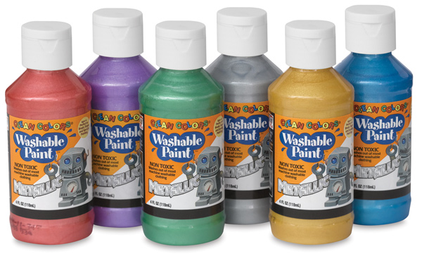 Colorations Washable Kids Glitter Paint Set - 4 oz (Pack of 6) - Non-Toxic & Easy to Clean