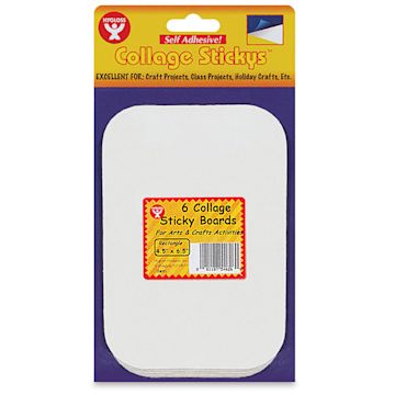Open in modal - Hygloss Collage Sticky Boards - Pkg of 6, 4.5" x 6.5", Rectangle - front of packaging