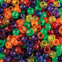 Essentials by Leisure Arts Pony Beads - Assorted Colors, Transparent, 6mm x 9mm, Package of 750