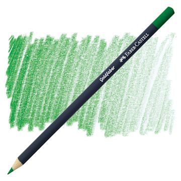 Open in modal - Faber-Castell Goldfaber Color Pencil - Permanent Green 266 pencil and swatch