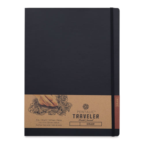 Pentalic 4 x 6 Pocket Sketchbook Traveler Journal, 160 Pages, Black