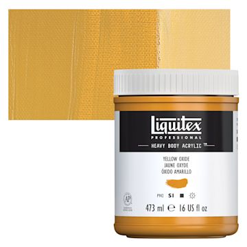 Open in modal - Liquitex Heavy Body Artist Acrylic - Yellow Oxide, 16 oz Jar and swatch
