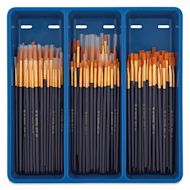 Royal & Langnickel Golden Taklon Wooden Handle Classroom Brush Assortment