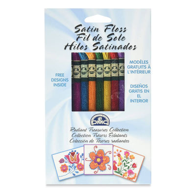 DMC Satin Embroidery Floss Pack - Radiant Treasures, 8-3/4 yards, Set of 8 (In packaging)