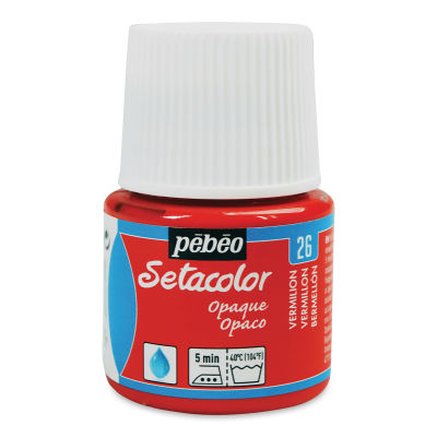 Pebeo Setacolor Fabric Paint - Vermilion, Opaque, 45ml Bottle