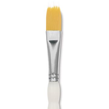 Open in modal - Royal & Langnickel Soft Grip Golden Taklon Brush - Filbert Comb, Short Handle, Size 1/2", close-up