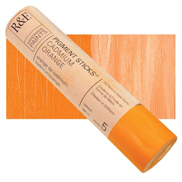 Open in modal - R&F Pigment Stick - Cadmium Orange, 188 ml stick and swatch