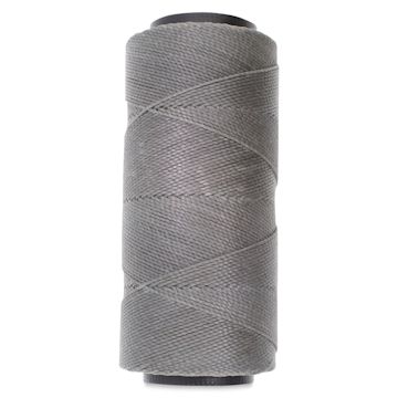 Open in modal - Beadsmith Knot-It Waxed Brazilian Cord - Dark Grey, spool of cord in upright position