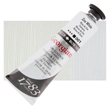 Open in modal - Daler-Rowney Georgian Oil Color - Zinc White, 38 ml tube and swatch