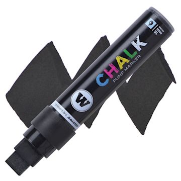 Open in modal - Molotow Chalk Marker - Black, 15 mm marker and swatch