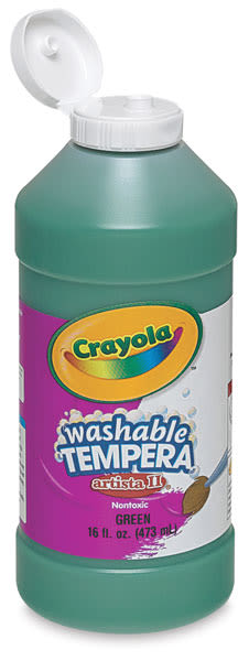 Crayola Artista II Liquid Washable Tempera - Green, 16 oz bottle