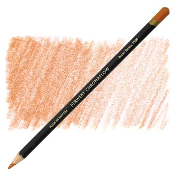 Open in modal - Derwent Chromaflow Colored Pencil - Burnt Sienna, swatch and pencil