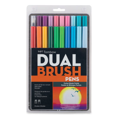 Tombow Dual Brush Pens - Set of 20, Perfect Blend Colors. Front of package.
