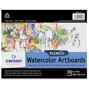 Open in modal - Canson Plein Air Watercolor Artboard - 8" x 10", 10 Sheets