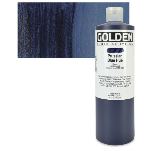 Golden Fluid Acrylics - Prussian Blue Historical Hue, 16 oz bottle