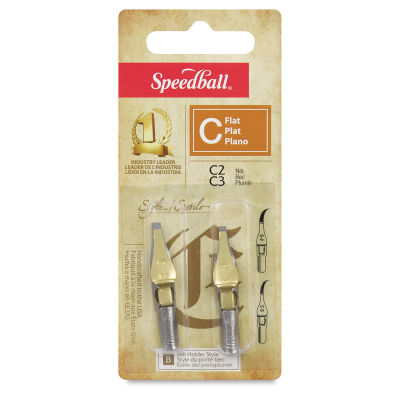 Speedball Lettering Nibs Sets - Front of Blister package of C style Flat Nibs