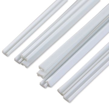 Open in modal - Plastruct Styrene Structural Channels - Pkg of 10, 1/16'' H x 1/29'' W x 10'' L (out of package, close-up)