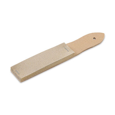 Richeson Sandpaper Pointer - Angled view of pad of sandpaper on wooden base