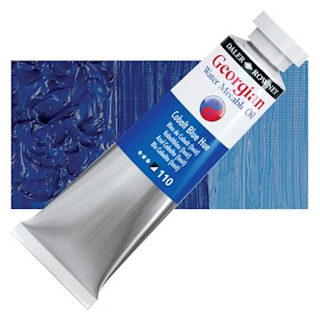 Open in modal - Georgian Water Mixable Oil - Cobalt Blue Hue, 37 ml tube and swatch