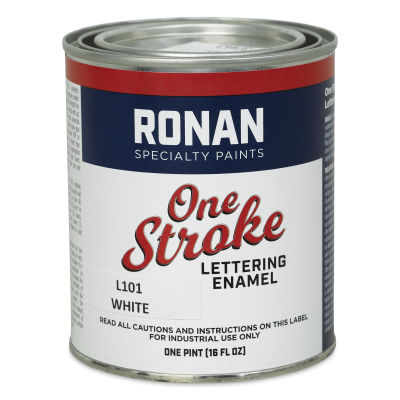 Ronan One Stroke Lettering Enamel - White, Pint (Front)