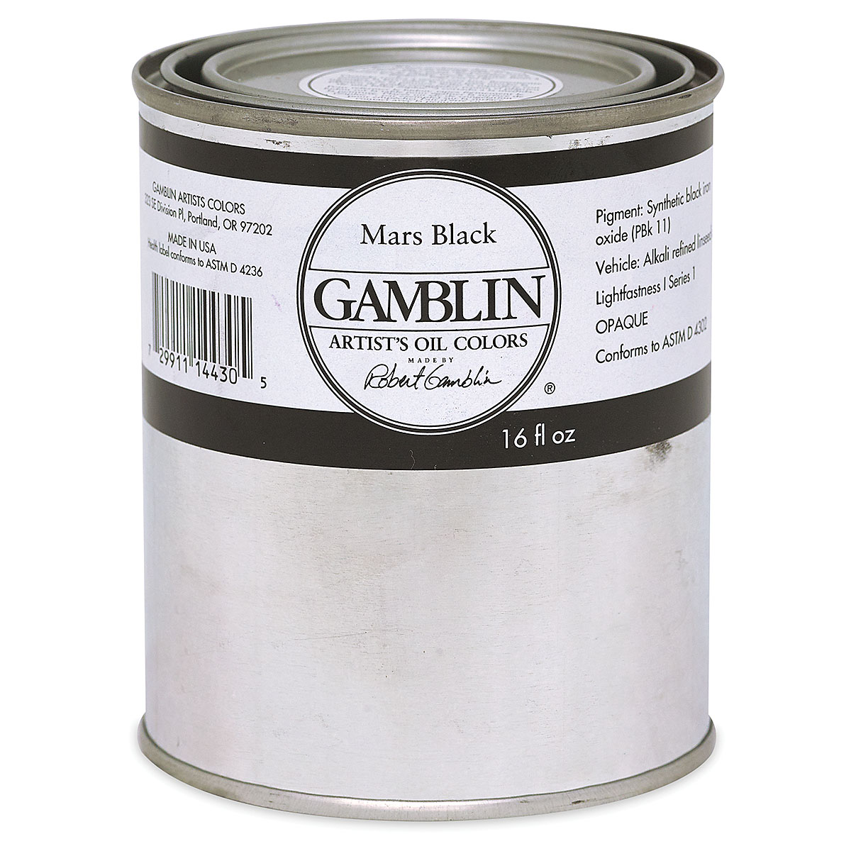 Gamblin artists grade Mars Black 16oz (729911144305)