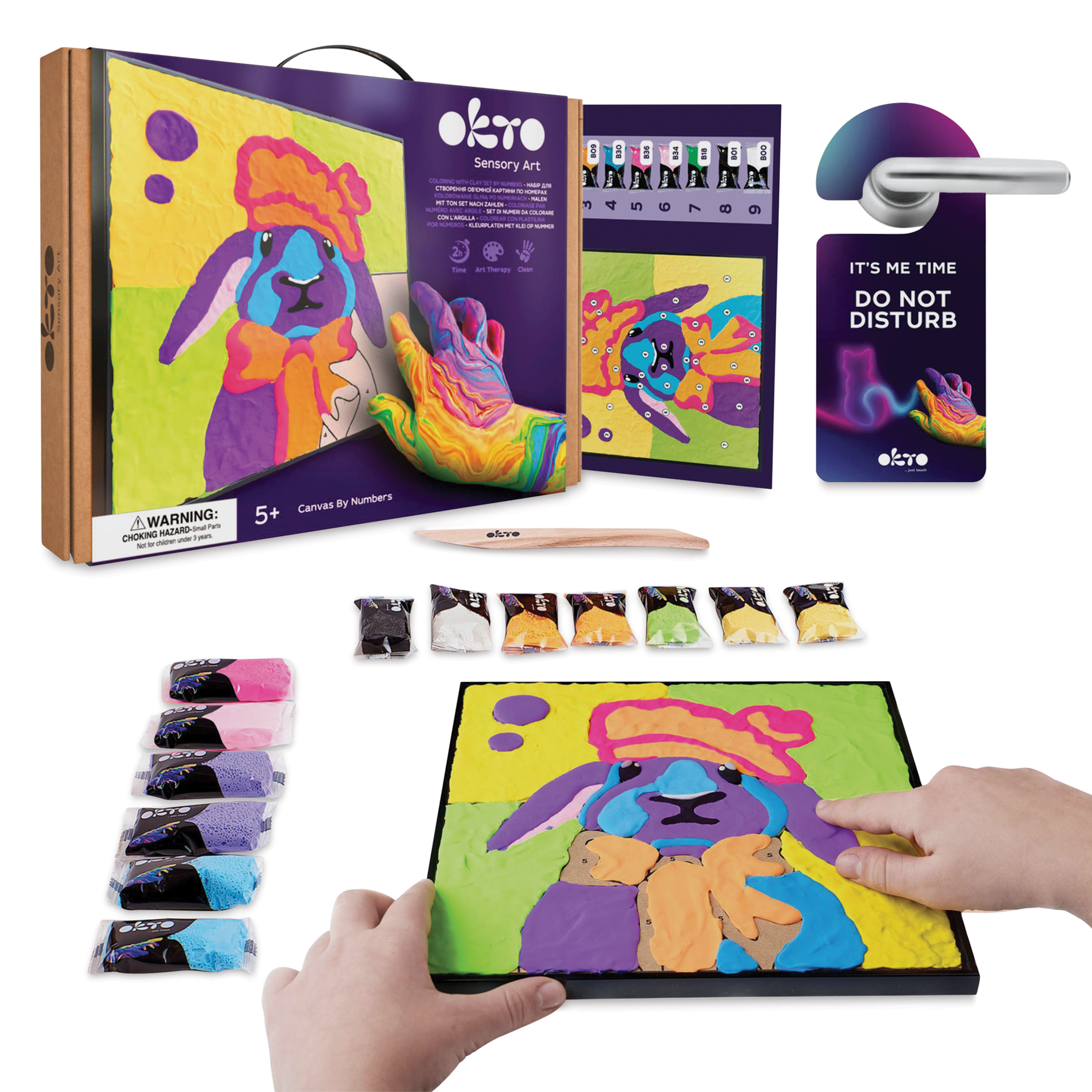 Okto Sensory Art Clay Color By Number Kit - Bunny | BLICK Art