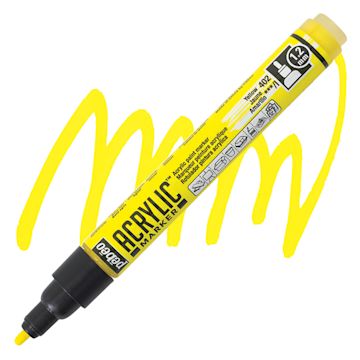 Open in modal - Pebeo Acrylic Marker - Yellow, 1.2 mm, Bullet Nib marker and swatch