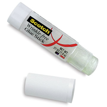 Scotch Wrinkle-Free Glue Stick - Angled view of Single Stick with cap removed