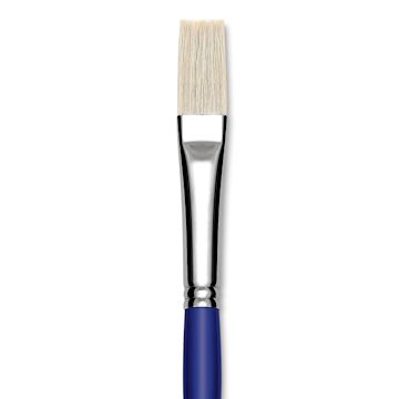 Open in modal - Blick Scholastic White Bristle Brush - Flat, Size 18 close up