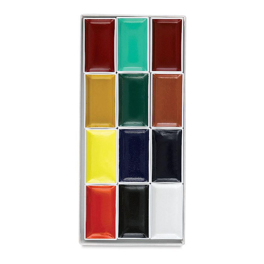 Yasutomo Sumie Watercolor Set Traditional Colors, Set of 12 colors