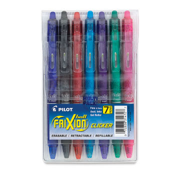 Pilot Frixion Erasable Gel Pen Set - Retractable, .7 mm, Fine, Assorted Set of 7