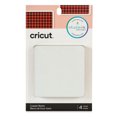 Cricut Coaster Blanks - Front of package of Set of 4 Square Coasters