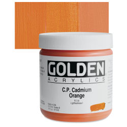 Golden Heavy Body Artist Acrylics - Cadmium Orange, 16 oz Jar