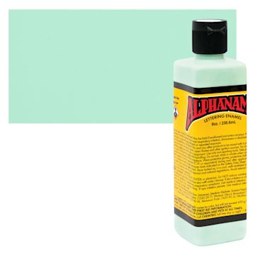 Open in modal - Alpha6 Alphanamel Lettering Enamel - Mint, 236.6 ml - Bottle and Swatch