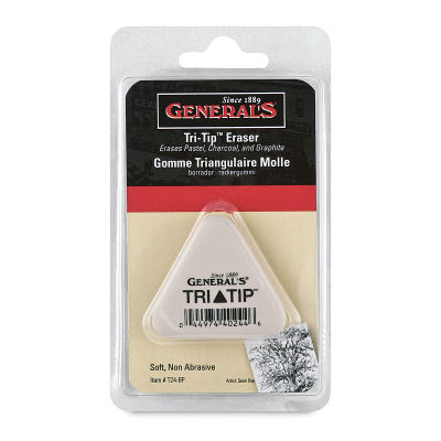 General's Tri-Tip Eraser - Front of blister package showing eraser