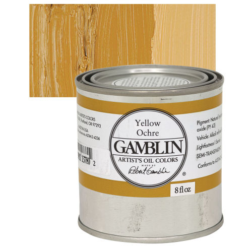 Gamblin Artists Oil - Yellow Ochre, 8oz Can