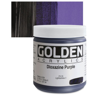 Golden Heavy Body Artist Acrylics - Dioxazine Purple, 8 oz Jar