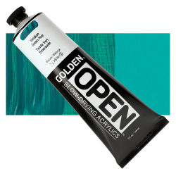 Golden Open Acrylics - Viridian Green Hue, 5 oz Tube with Swatch