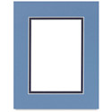 Blick Double Mat - Biscay Blue / Newport Blue, 8" x 10" (4-1/2" x 6-1/2" Opening)