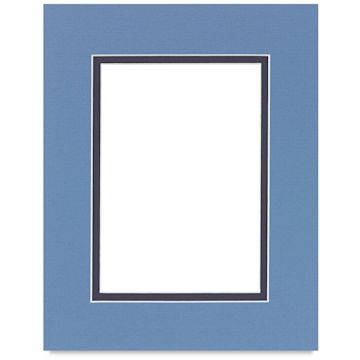 Open in modal - Blick Double Mat - Biscay Blue / Newport Blue, 8" x 10" (4-1/2" x 6-1/2" Opening)